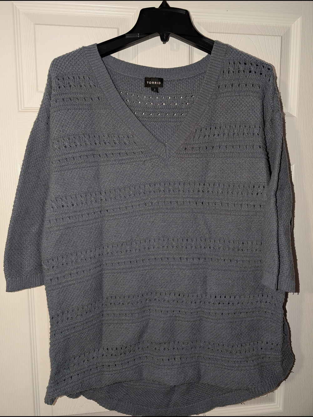 Torrid Dusty Blue V-Neck Knit Sweater